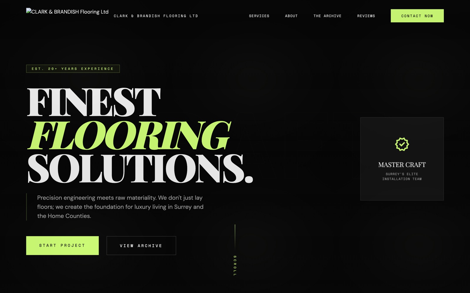 Clark & Brandish, Premium Flooring website design