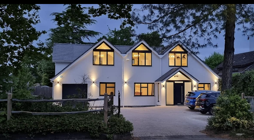 Contemporary rendered property exterior