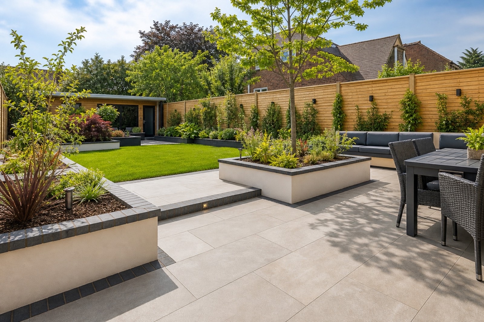 Paving & Seating Area