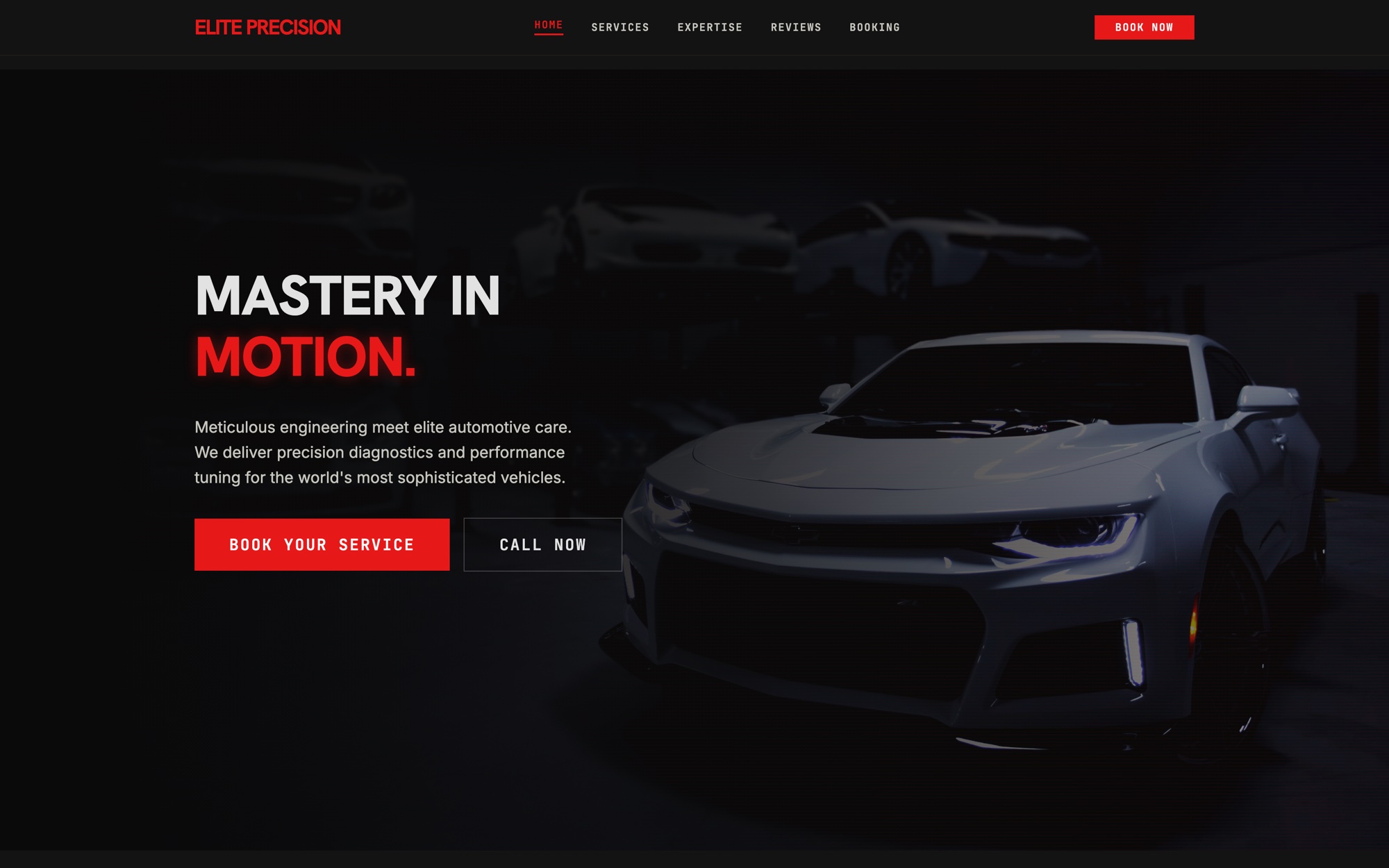 Elite Precision, Performance Automotive website design