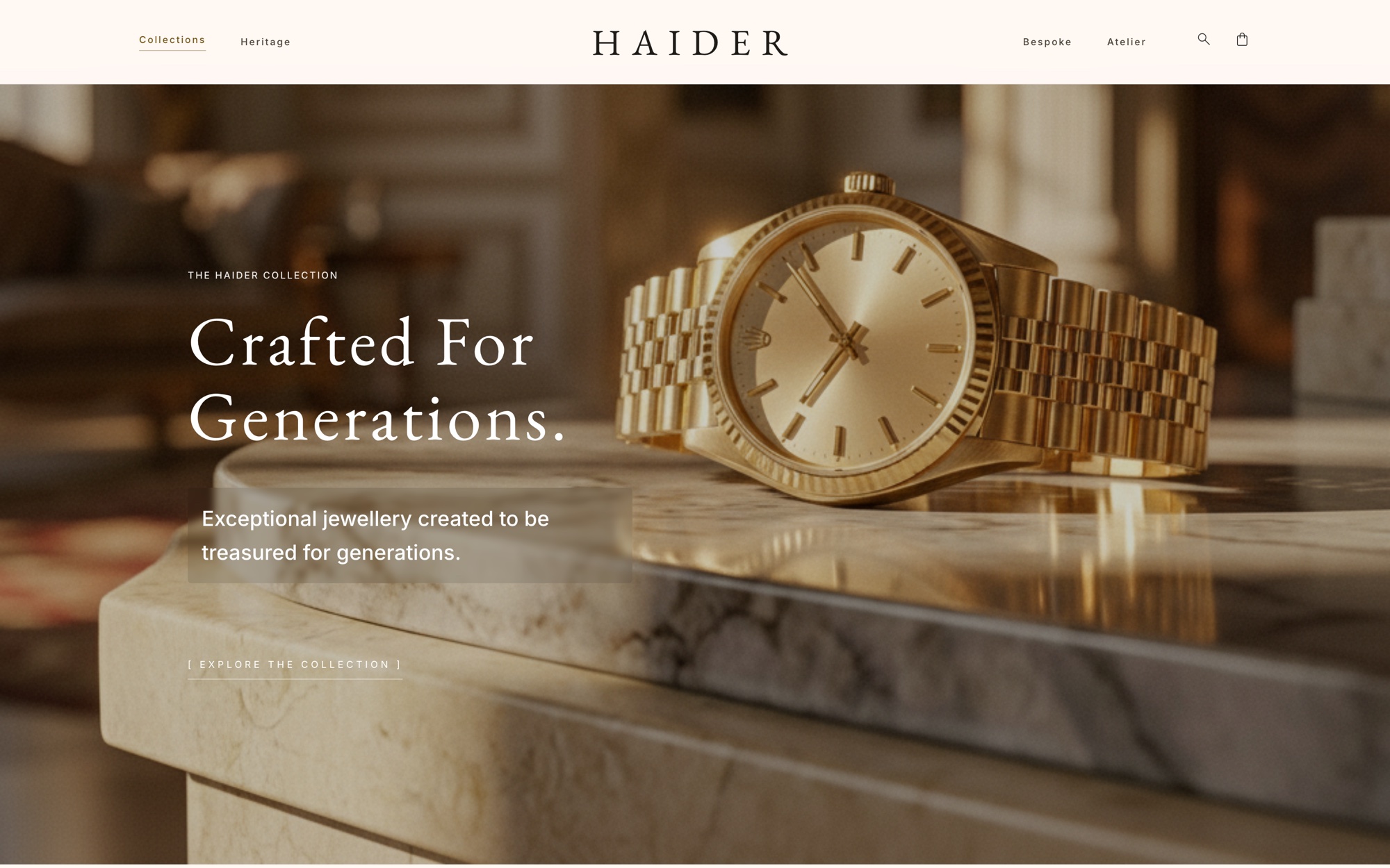 Haider, Luxury Jewellery website design