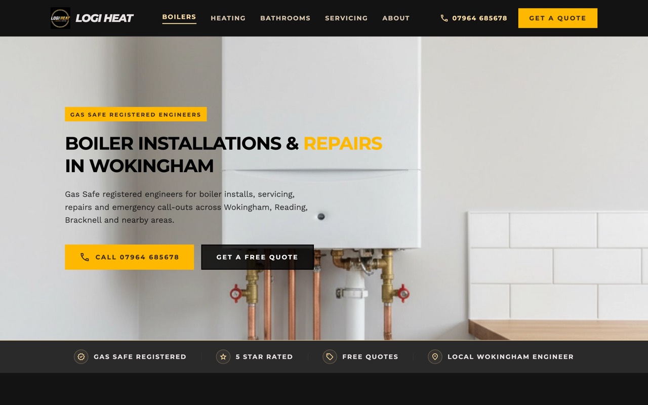 Logi Heat, Plumbing & Heating website design
