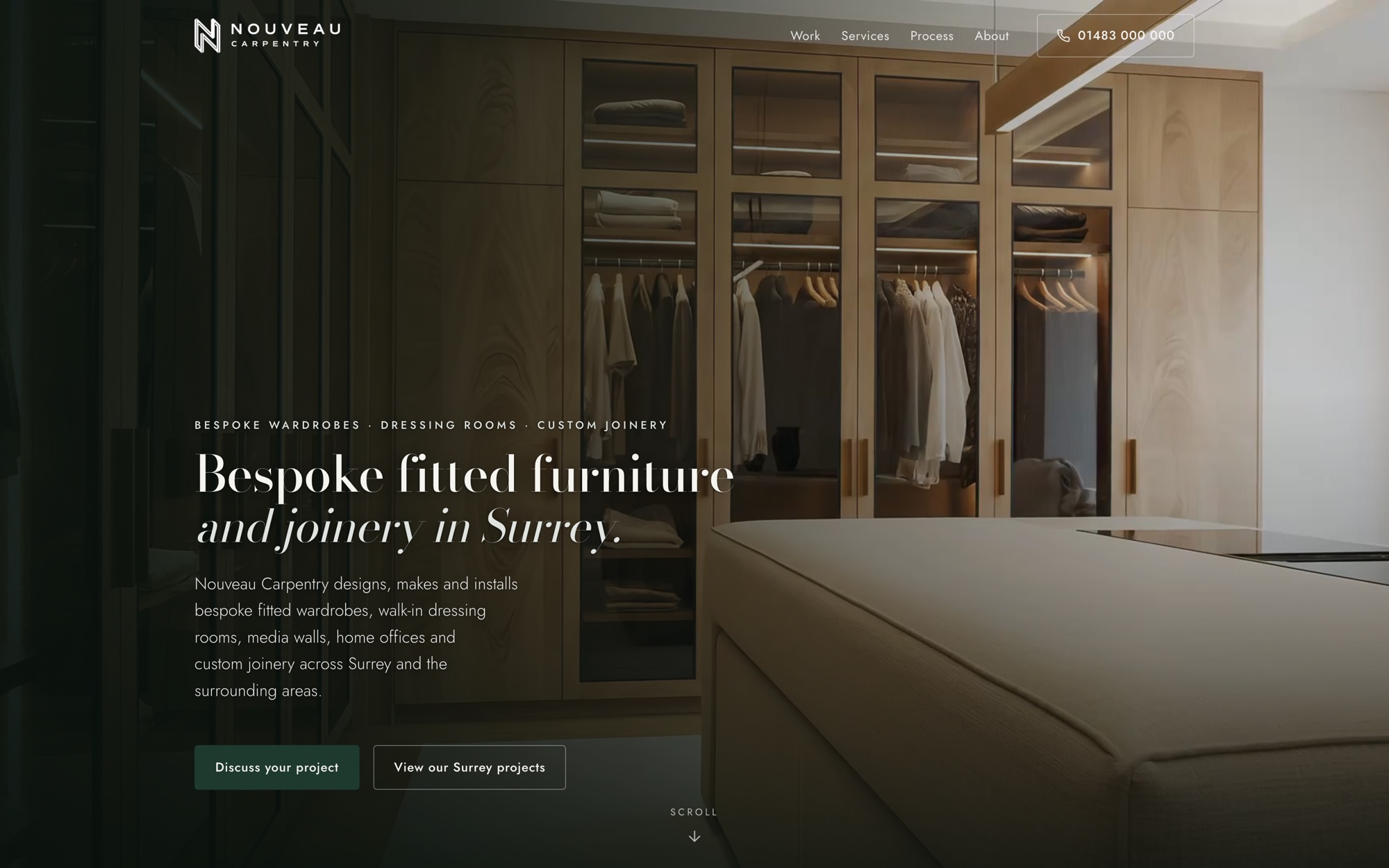 Nouveau Carpentry, Bespoke Joinery · Surrey website design