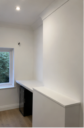 Fresh white painted interior workspace