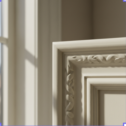 Detailed painted moulding craftsmanship